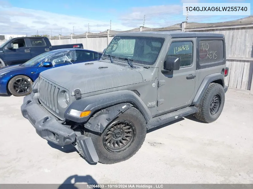 2020 Jeep Tj VIN: 1C4GJXAG6LW255740 Lot: 12064633