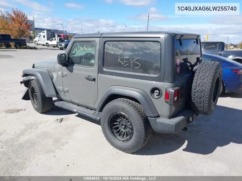 2020 Jeep Tj VIN: 1C4GJXAG6LW255740 Lot: 12064633