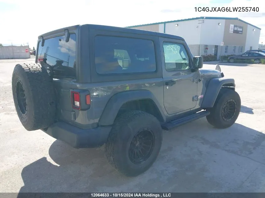 2020 Jeep Tj VIN: 1C4GJXAG6LW255740 Lot: 12064633