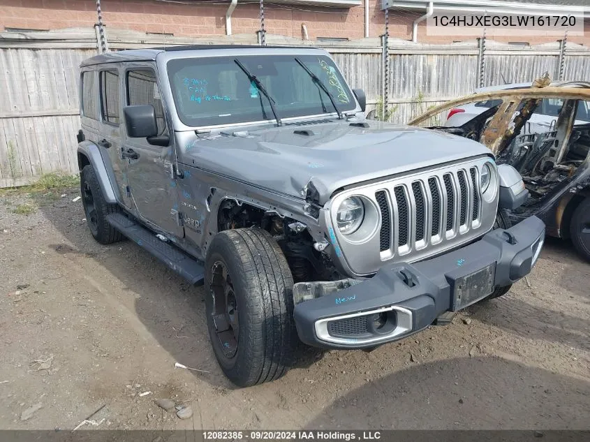 2020 Jeep Wrangler Unlimited Sahara VIN: 1C4HJXEG3LW161720 Lot: 12082385