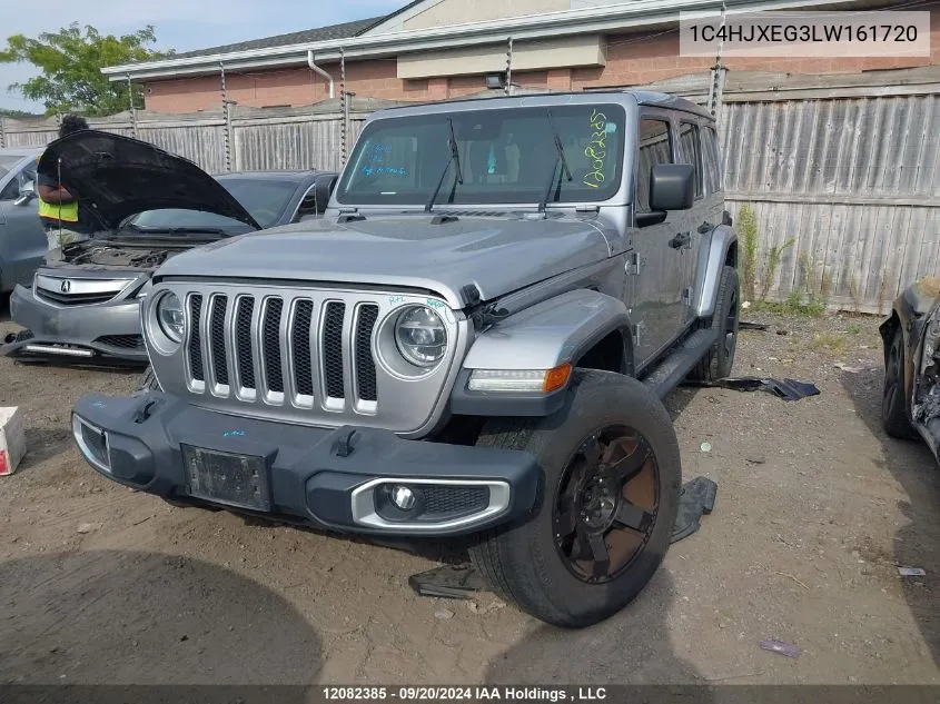 2020 Jeep Wrangler Unlimited Sahara VIN: 1C4HJXEG3LW161720 Lot: 12082385