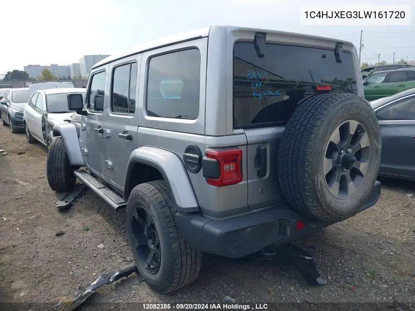 2020 Jeep Wrangler Unlimited Sahara VIN: 1C4HJXEG3LW161720 Lot: 12082385