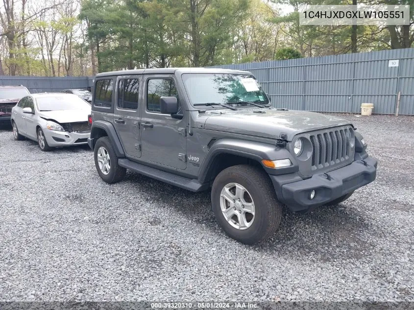 2020 Jeep Wrangler Unlimited Black And Tan 4X4 VIN: 1C4HJXDGXLW105551 Lot: 39320310