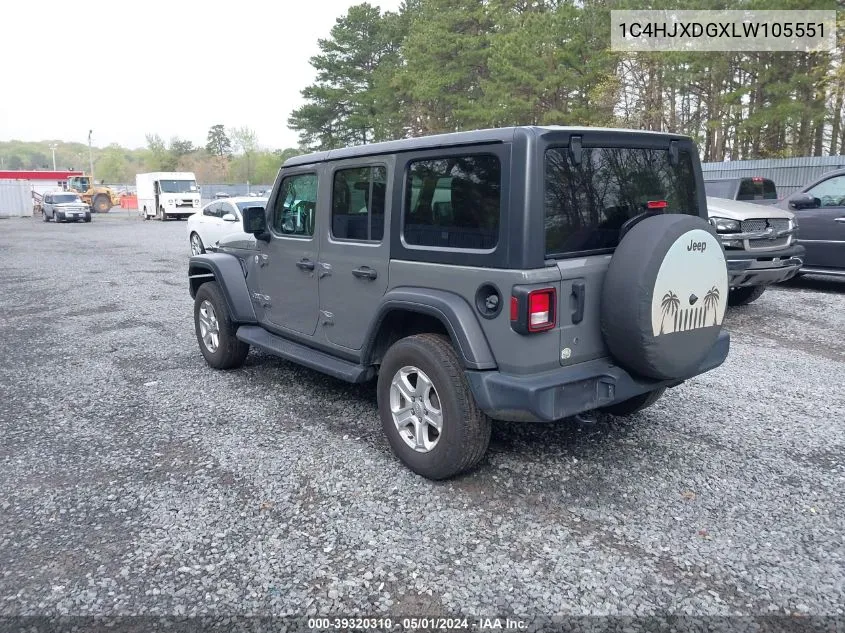 2020 Jeep Wrangler Unlimited Black And Tan 4X4 VIN: 1C4HJXDGXLW105551 Lot: 39320310