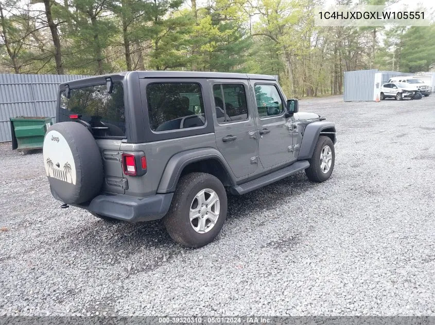 2020 Jeep Wrangler Unlimited Black And Tan 4X4 VIN: 1C4HJXDGXLW105551 Lot: 39320310