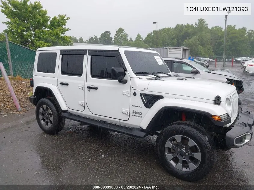 2020 Jeep Wrangler Unlimited Sahara 4X4 VIN: 1C4HJXEG1LW121393 Lot: 39399003