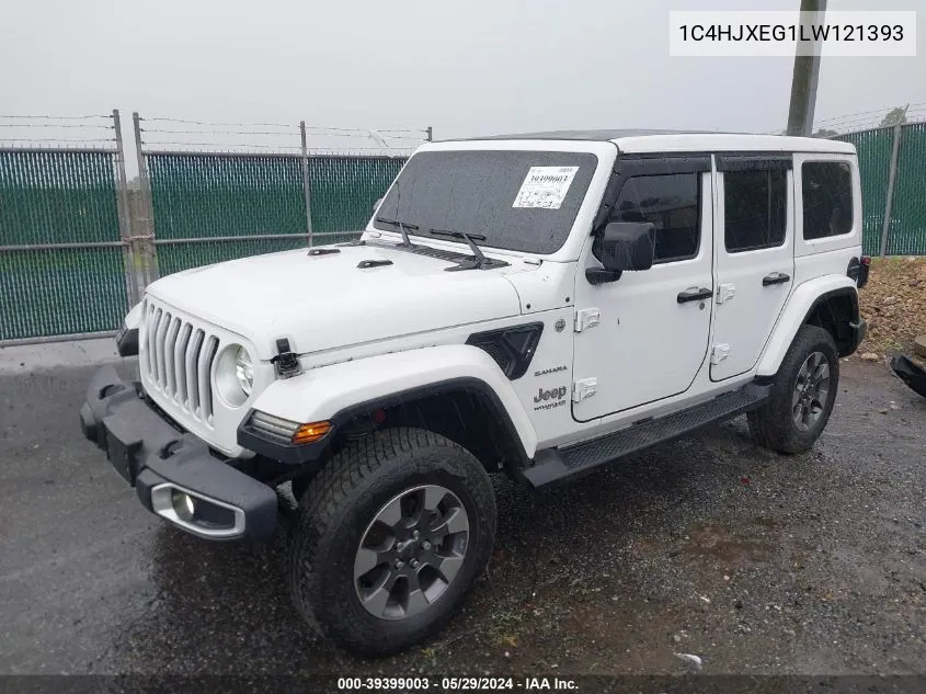 2020 Jeep Wrangler Unlimited Sahara 4X4 VIN: 1C4HJXEG1LW121393 Lot: 39399003