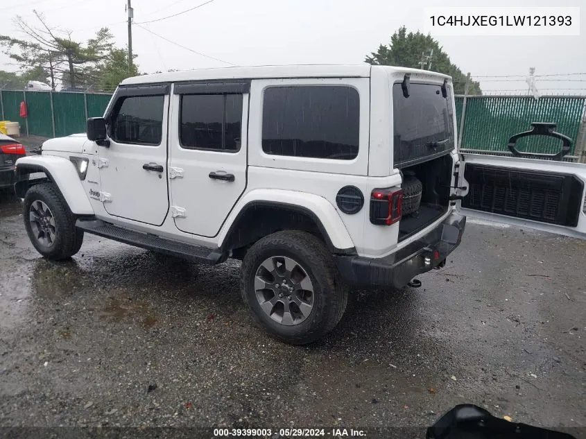 2020 Jeep Wrangler Unlimited Sahara 4X4 VIN: 1C4HJXEG1LW121393 Lot: 39399003