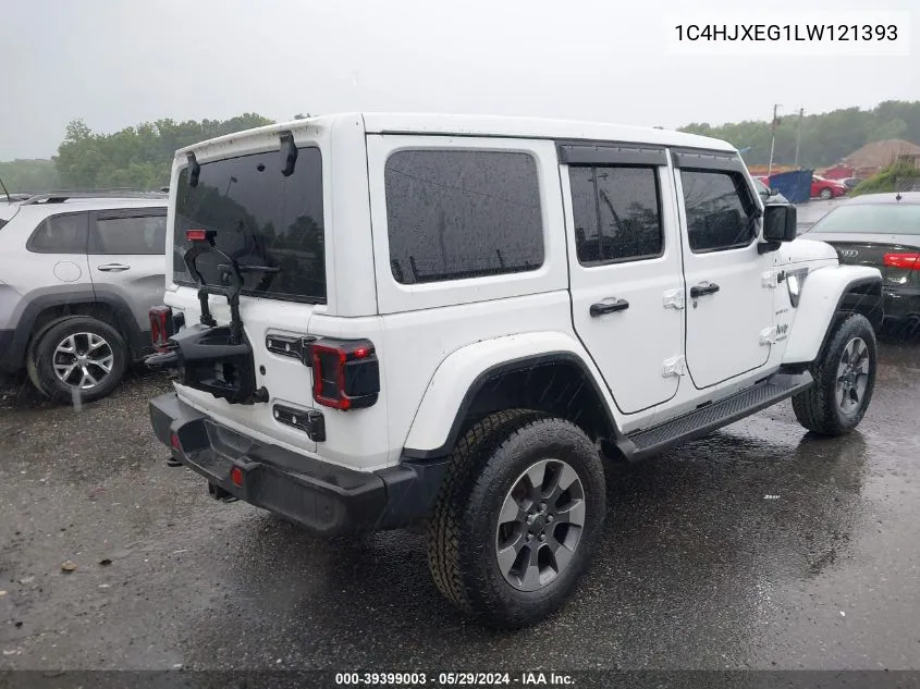 2020 Jeep Wrangler Unlimited Sahara 4X4 VIN: 1C4HJXEG1LW121393 Lot: 39399003