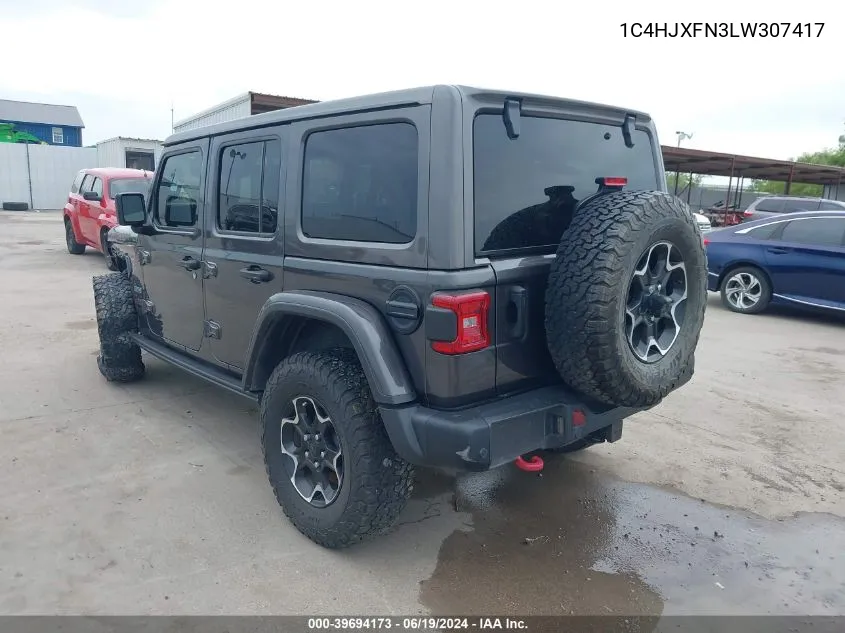 2020 Jeep Wrangler Unlimited Rubicon Recon 4X4 VIN: 1C4HJXFN3LW307417 Lot: 39694173