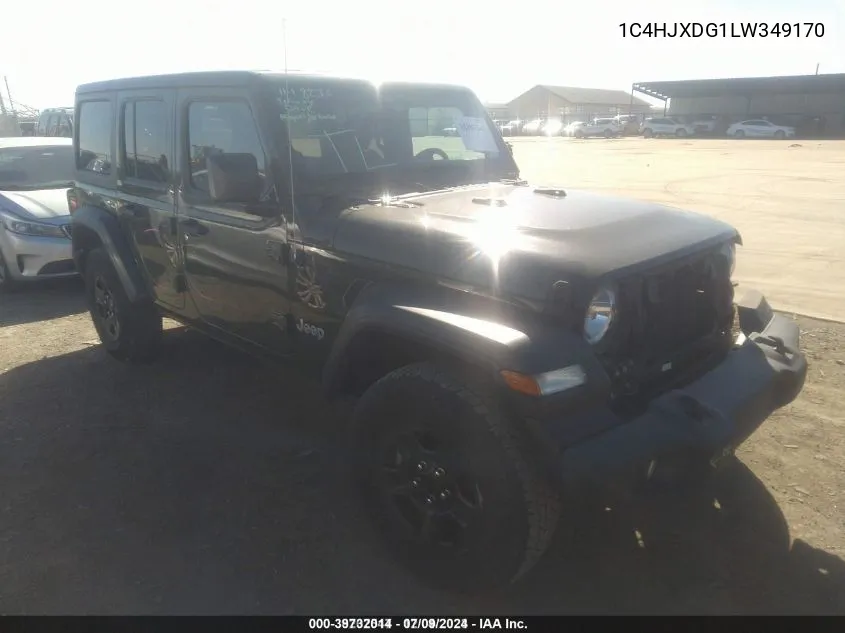 2020 Jeep Wrangler Unlimited Sport 4X4 VIN: 1C4HJXDG1LW349170 Lot: 39732014