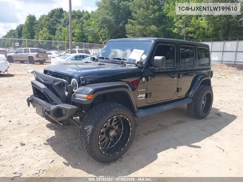 2020 Jeep Wrangler Unlimited Sahara 4X4 VIN: 1C4HJXEN1LW199610 Lot: 39753383