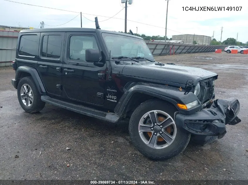 2020 Jeep Wrangler Unlimited Sahara 4X4 VIN: 1C4HJXEN6LW149107 Lot: 39869734