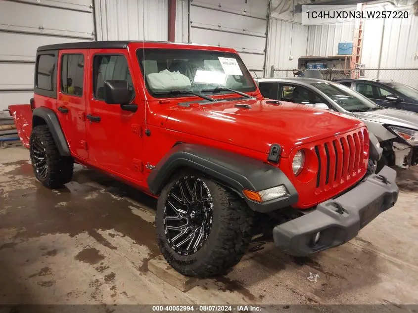 2020 Jeep Wrangler Unlimited Sport S 4X4 VIN: 1C4HJXDN3LW257220 Lot: 40052994