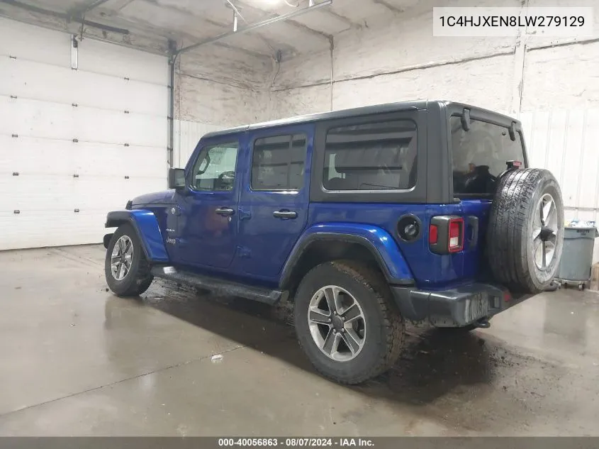 2020 Jeep Wrangler Unlimited Sahara 4X4 VIN: 1C4HJXEN8LW279129 Lot: 40056863