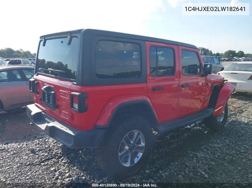 2020 Jeep Wrangler Unlimited Sahara 4X4 VIN: 1C4HJXEG2LW182641 Lot: 40130890