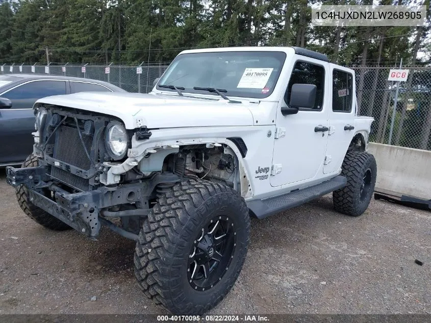 1C4HJXDN2LW268905 2020 Jeep Wrangler Unlimited Sport S 4X4