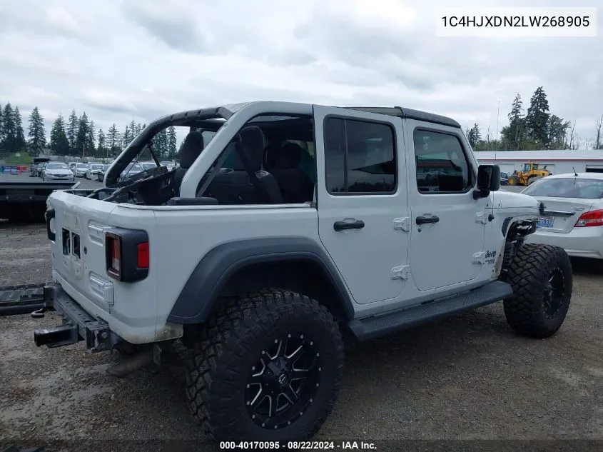 2020 Jeep Wrangler Unlimited Sport S 4X4 VIN: 1C4HJXDN2LW268905 Lot: 40170095