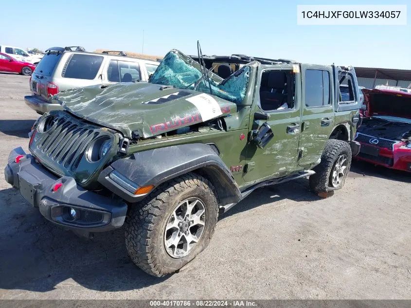 2020 Jeep Wrangler Unlimited Rubicon 4X4 VIN: 1C4HJXFG0LW334057 Lot: 40170786