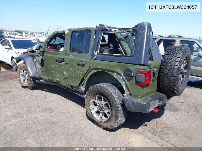 2020 Jeep Wrangler Unlimited Rubicon 4X4 VIN: 1C4HJXFG0LW334057 Lot: 40170786