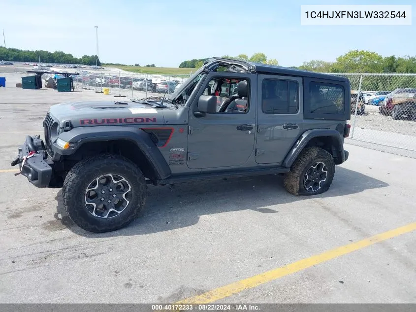 2020 Jeep Wrangler Unlimited Rubicon Recon 4X4 VIN: 1C4HJXFN3LW332544 Lot: 40172233