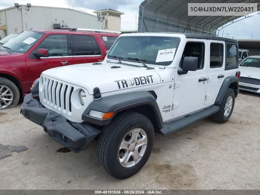 2020 Jeep Wrangler Unlimited Sport S 4X4 VIN: 1C4HJXDN7LW220431 Lot: 40191836