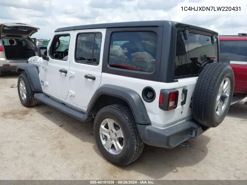 2020 Jeep Wrangler Unlimited Sport S 4X4 VIN: 1C4HJXDN7LW220431 Lot: 40191836