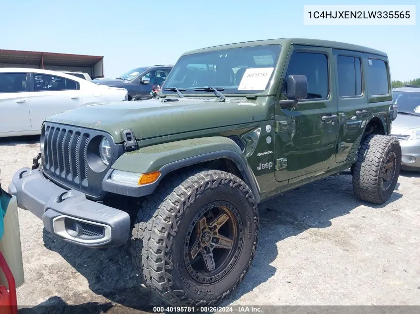 2020 Jeep Wrangler Unlimited Sahara 4X4 VIN: 1C4HJXEN2LW335565 Lot: 40195781