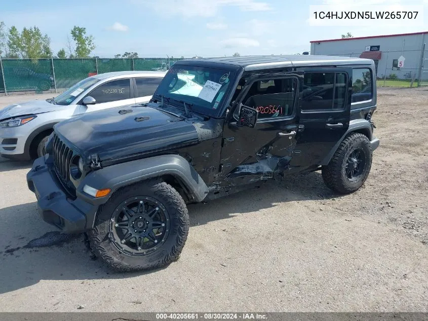 2020 Jeep Wrangler Unlimited Sport Altitude 4X4 VIN: 1C4HJXDN5LW265707 Lot: 40205661