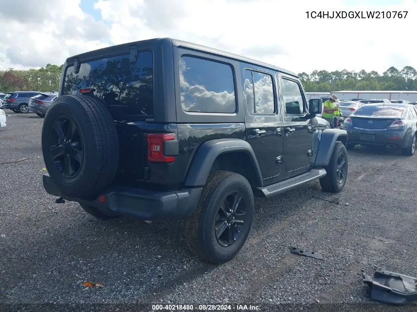 2020 Jeep Wrangler Unlimited Sport Altitude 4X4 VIN: 1C4HJXDGXLW210767 Lot: 40218480