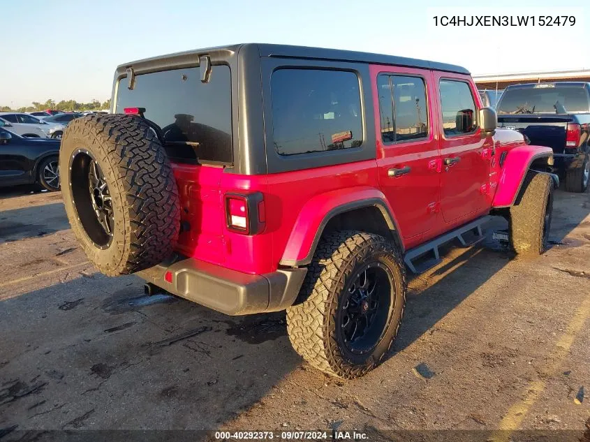 2020 Jeep Wrangler Unlimited Sahara VIN: 1C4HJXEN3LW152479 Lot: 40292373