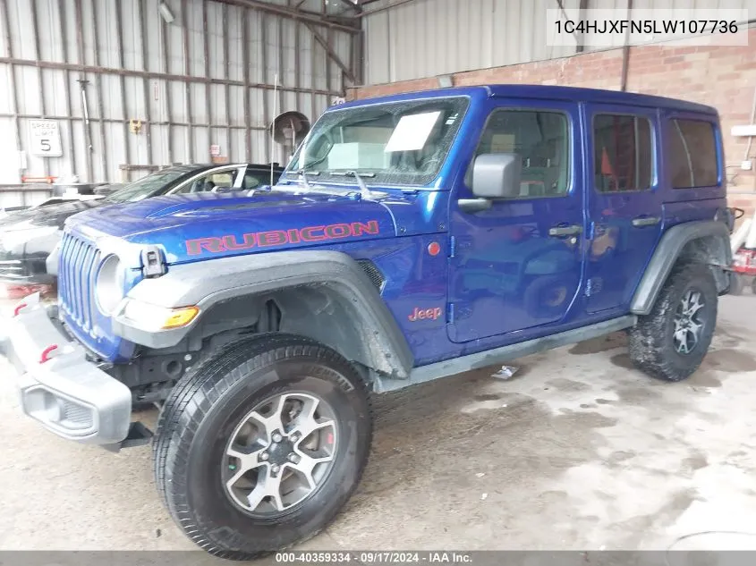 2020 Jeep Wrangler Unlimited Rubicon 4X4 VIN: 1C4HJXFN5LW107736 Lot: 40359334