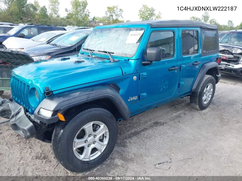 2020 Jeep Wrangler Unlimited Sport S 4X4 VIN: 1C4HJXDNXLW222187 Lot: 40360236