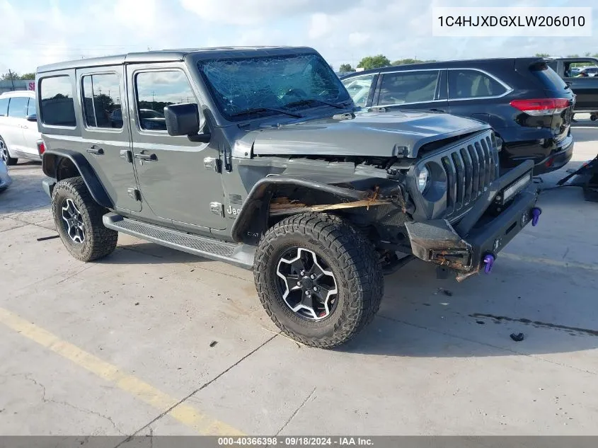 2020 Jeep Wrangler Unlimited Freedom 4X4 VIN: 1C4HJXDGXLW206010 Lot: 40366398