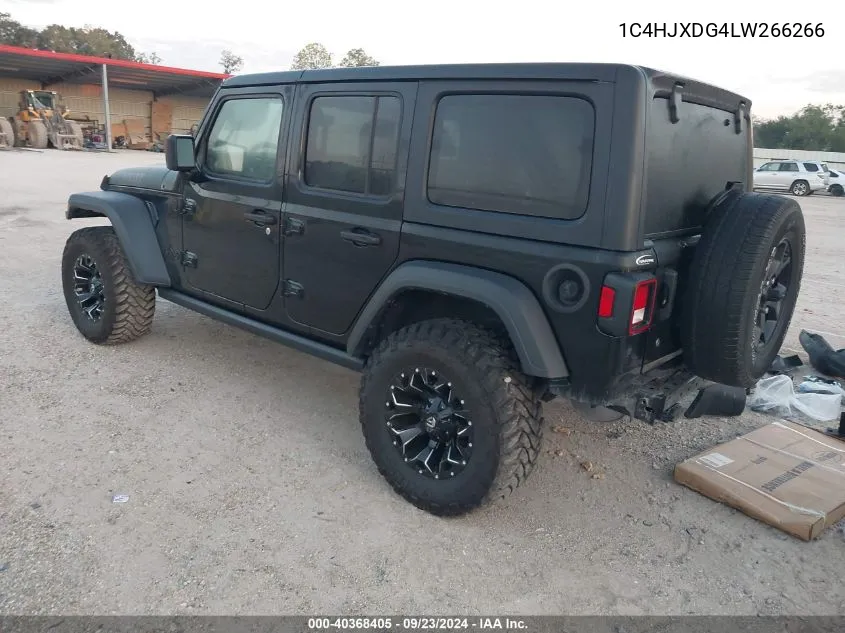 2020 Jeep Wrangler Unlimited Willys Sport 4X4 VIN: 1C4HJXDG4LW266266 Lot: 40368405