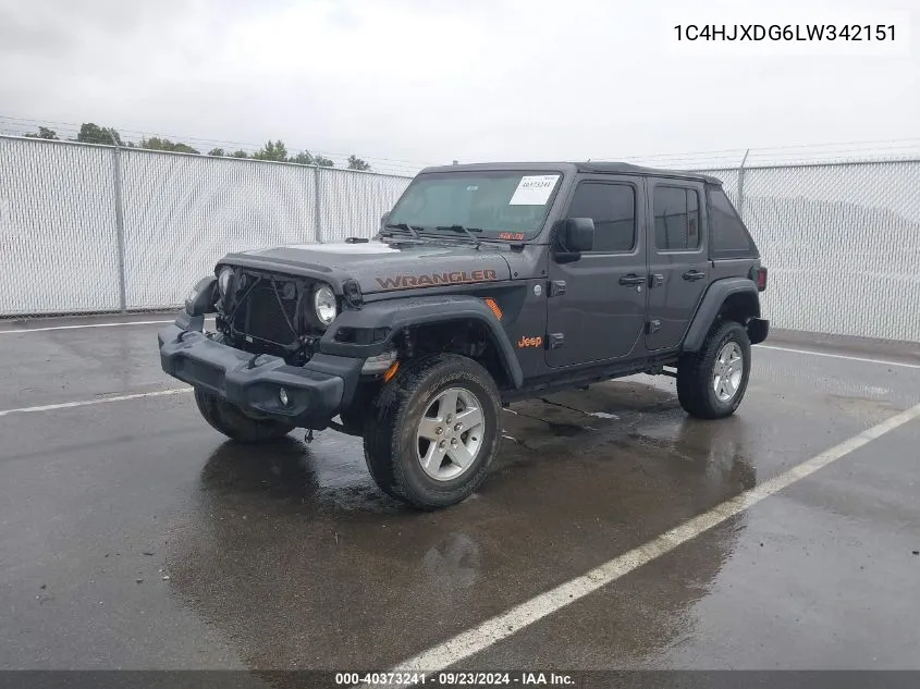 2020 Jeep Wrangler Unlimited Sport S 4X4 VIN: 1C4HJXDG6LW342151 Lot: 40373241