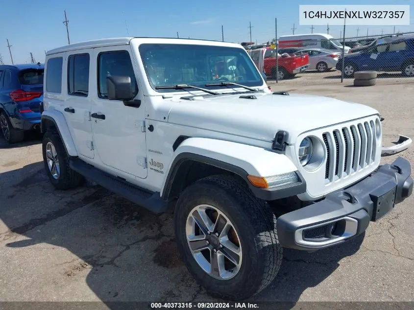 2020 Jeep Wrangler Unlimited Sahara 4X4 VIN: 1C4HJXENXLW327357 Lot: 40373315