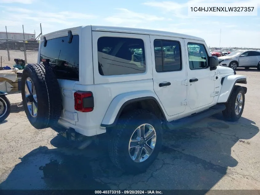 2020 Jeep Wrangler Unlimited Sahara 4X4 VIN: 1C4HJXENXLW327357 Lot: 40373315