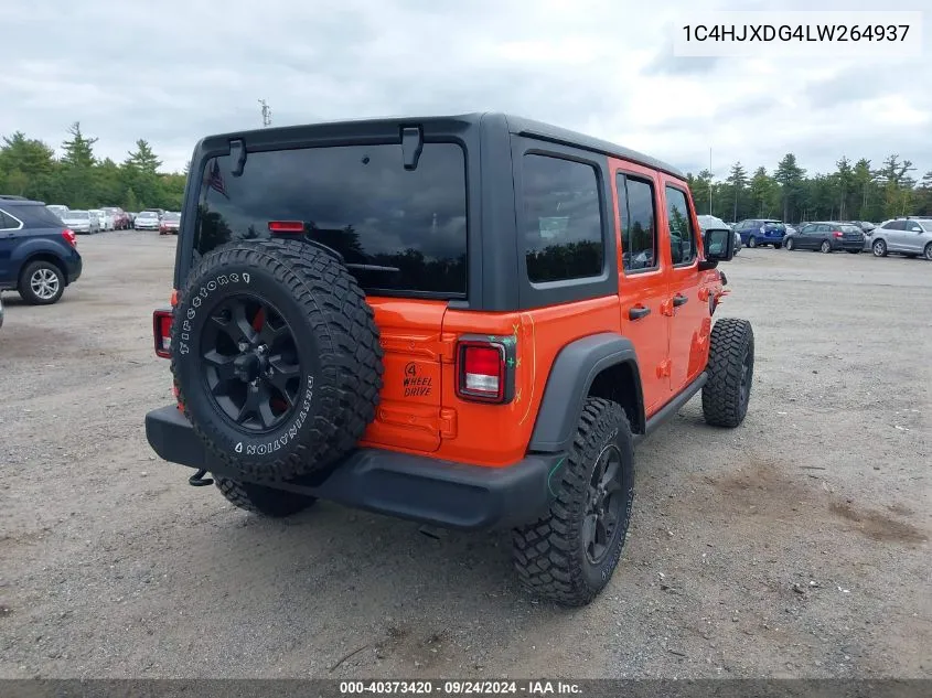 2020 Jeep Wrangler Unlimited Willys Sport 4X4 VIN: 1C4HJXDG4LW264937 Lot: 40373420