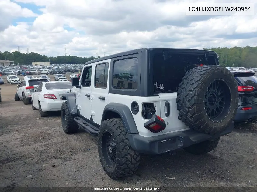 2020 Jeep Wrangler Unlimited Sport S 4X4 VIN: 1C4HJXDG8LW240964 Lot: 40374691