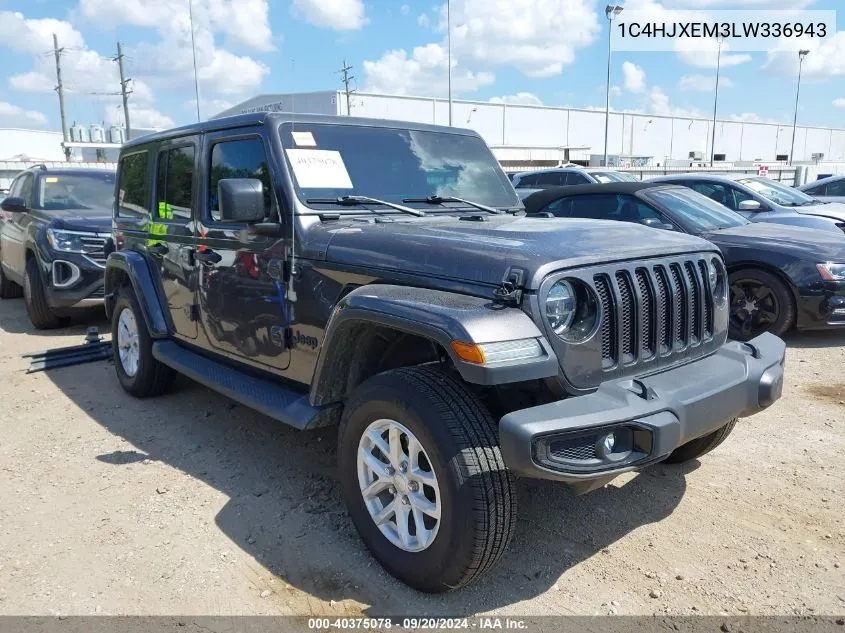 2020 Jeep Wrangler Unlimited Sahara Altitude 4X4 VIN: 1C4HJXEM3LW336943 Lot: 40375078