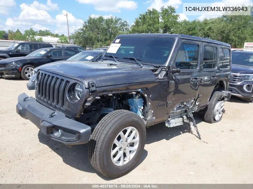 2020 Jeep Wrangler Unlimited Sahara Altitude 4X4 VIN: 1C4HJXEM3LW336943 Lot: 40375078