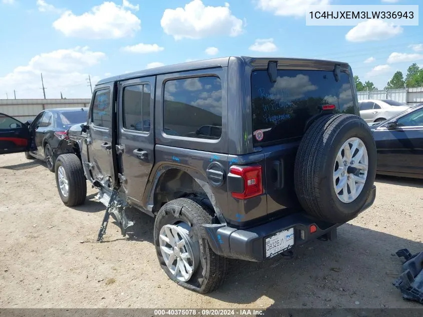 2020 Jeep Wrangler Unlimited Sahara Altitude 4X4 VIN: 1C4HJXEM3LW336943 Lot: 40375078