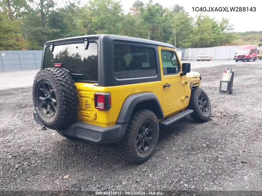 1C4GJXAGXLW288143 2020 Jeep Wrangler Sport