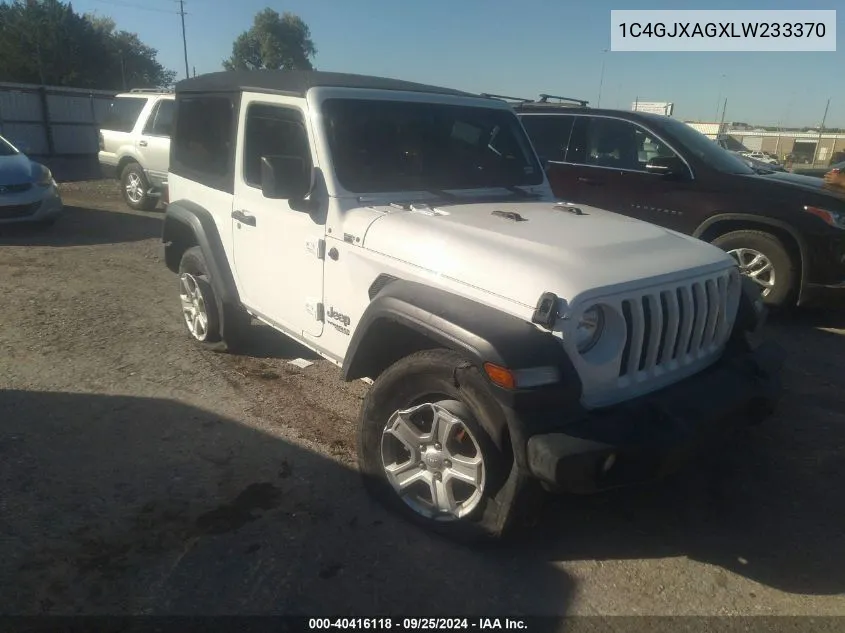 2020 Jeep Wrangler Sport S 4X4 VIN: 1C4GJXAGXLW233370 Lot: 40416118