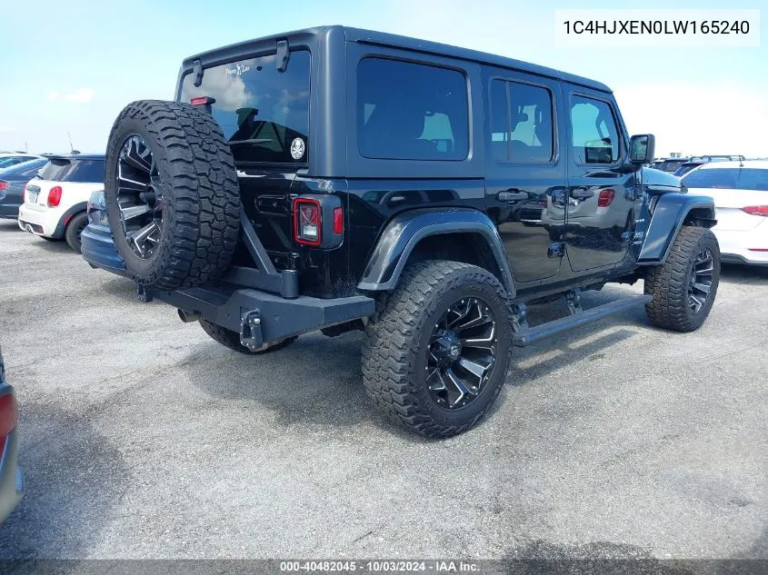 2020 Jeep Wrangler Unlimited Sahara 4X4 VIN: 1C4HJXEN0LW165240 Lot: 40482045