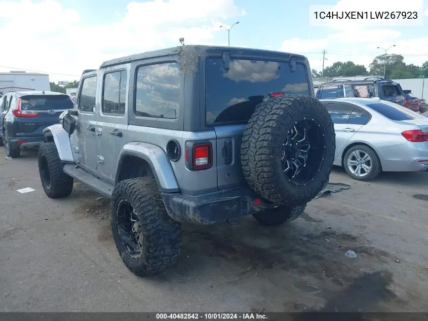 2020 Jeep Wrangler Unlimited Sahara VIN: 1C4HJXEN1LW267923 Lot: 40482542