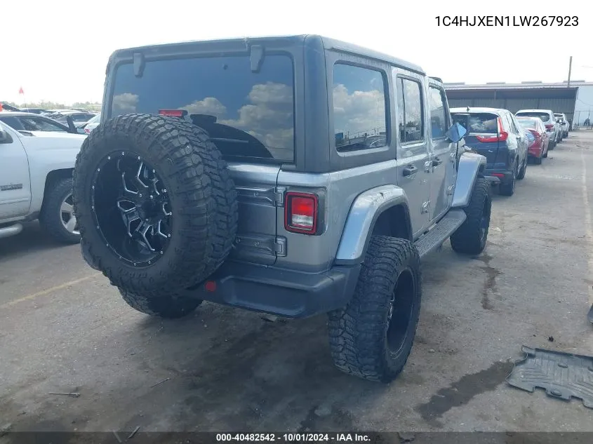 2020 Jeep Wrangler Unlimited Sahara VIN: 1C4HJXEN1LW267923 Lot: 40482542