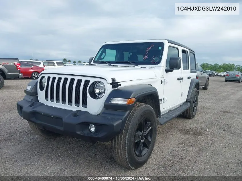 2020 Jeep Wrangler Unlimited Sport VIN: 1C4HJXDG3LW242010 Lot: 40499074