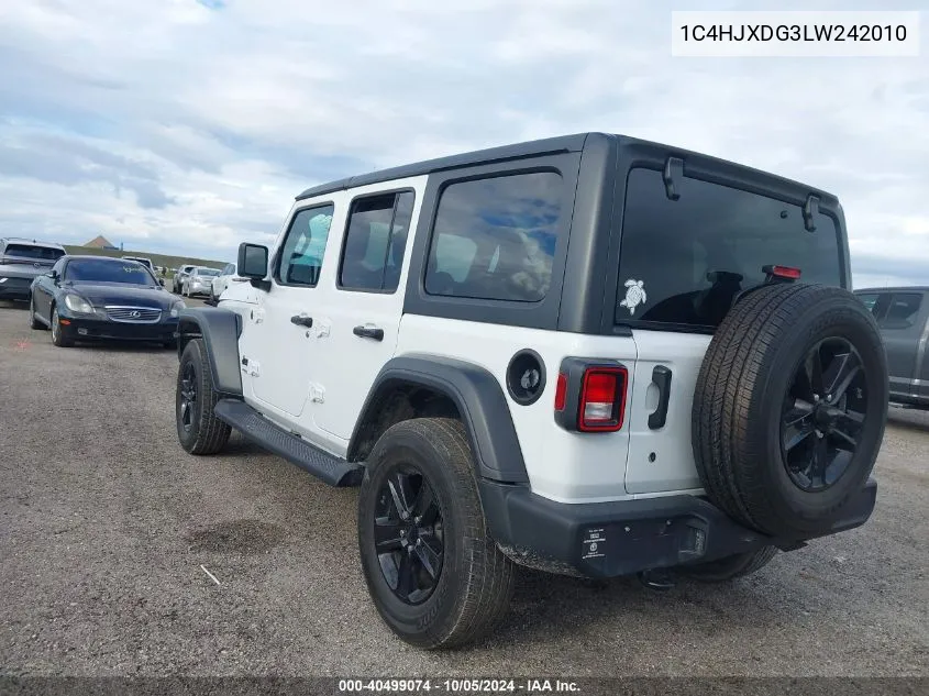 2020 Jeep Wrangler Unlimited Sport VIN: 1C4HJXDG3LW242010 Lot: 40499074